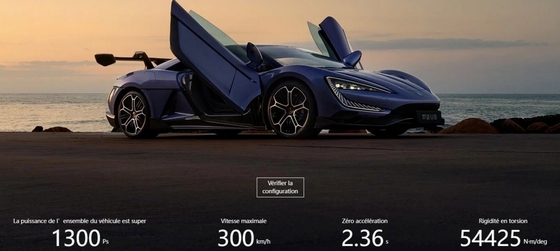 Vitesse maximale 300km/h Direction gauche Byd Supercar électrique pur Yangwang U9 Modèle chaud