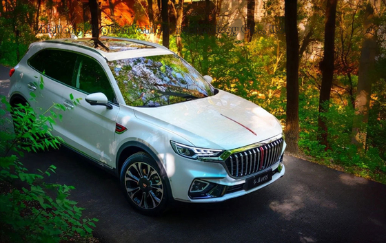 2023 Hongqi HS5 2.0t à quatre roues motrices Collier de drapeau PRO Version Benzine SUV Voiture Couleur blanche